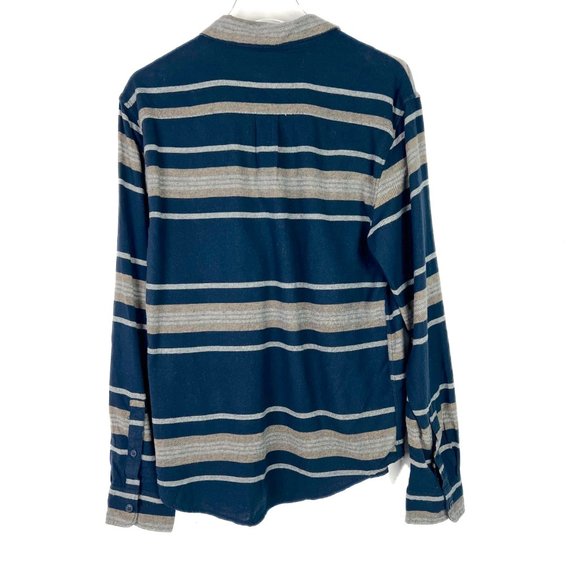 NWT Lucky Brand Striped Flannel Button Front Shirt Blue Size Small S NEW - Picture 8 of 11